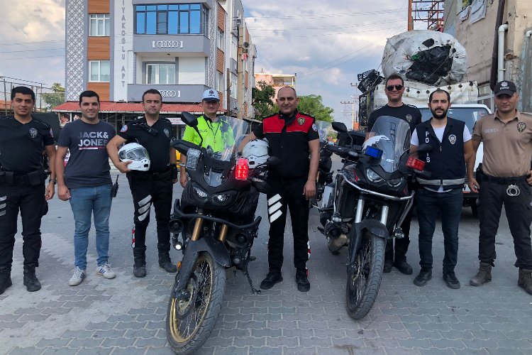 Edirne Keşan'da 'kask' denetimi