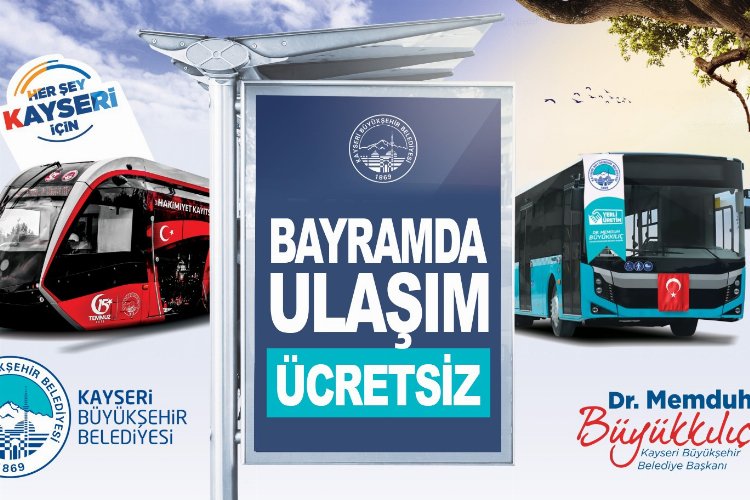 Kayseri'de toplu ulaşım ücretsiz